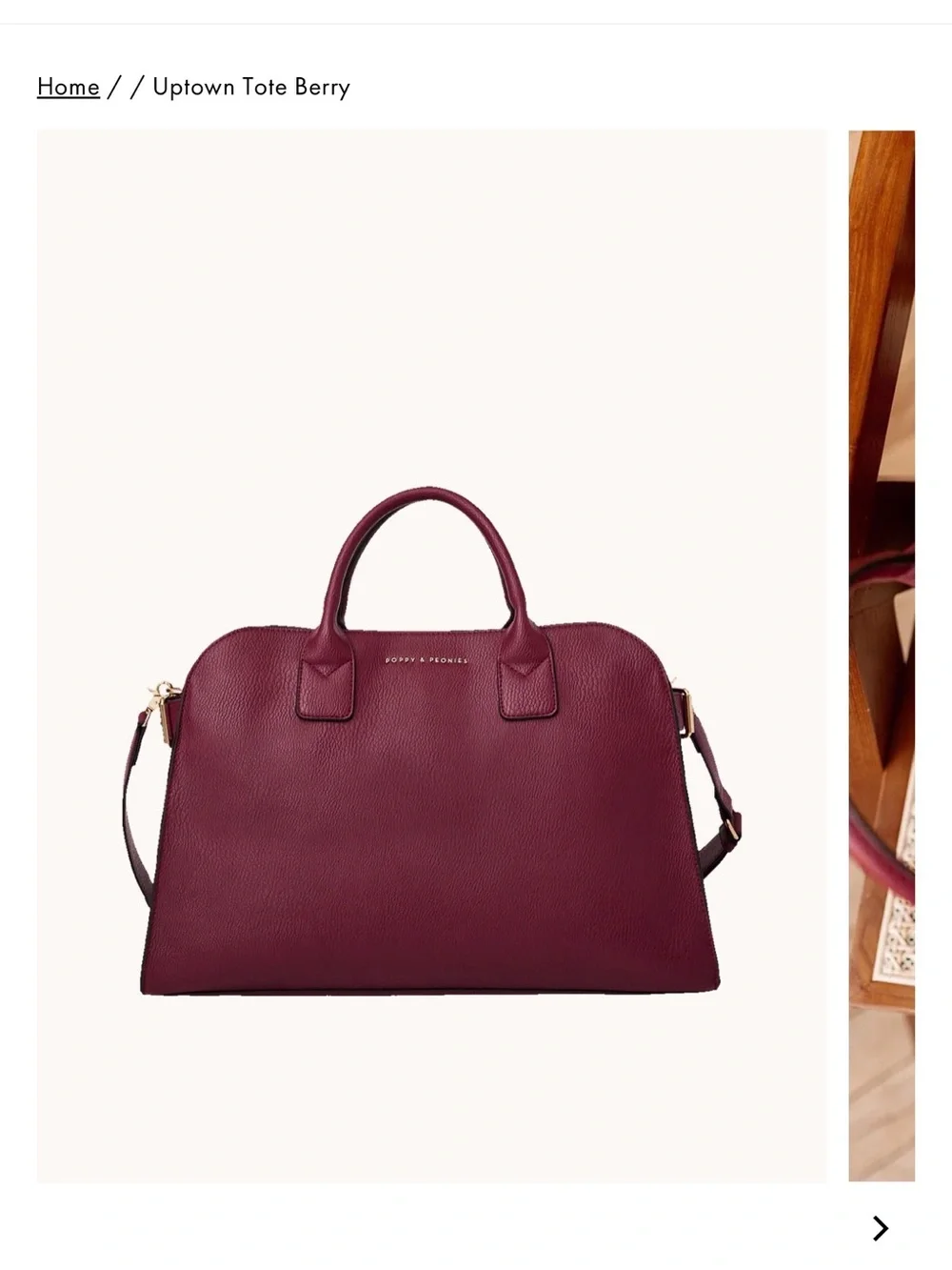 Poppy & Peonies pebbled leather